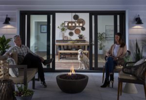 patio with sliding door