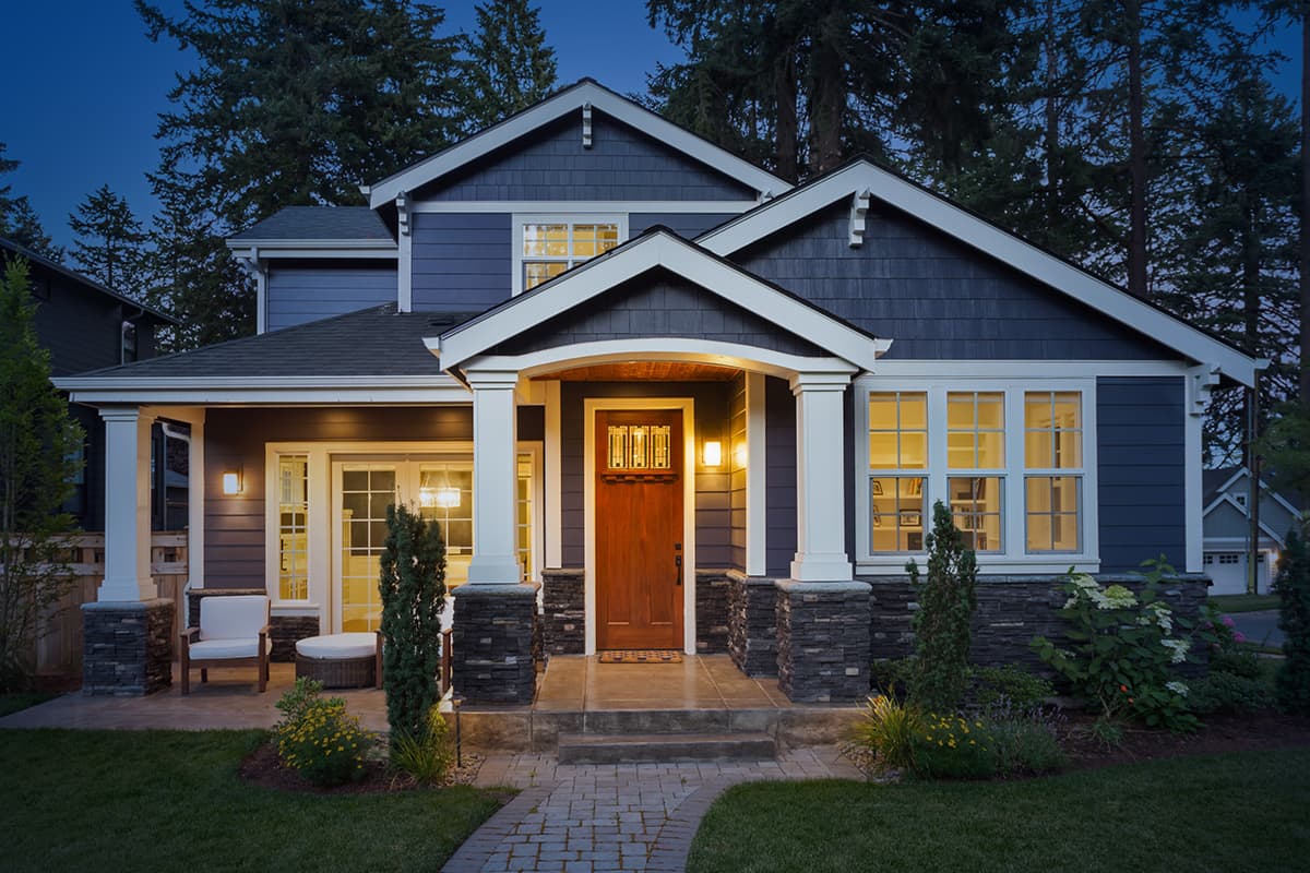 house at night