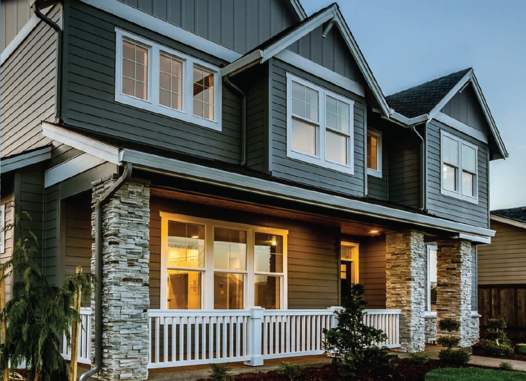 Composite siding on a house